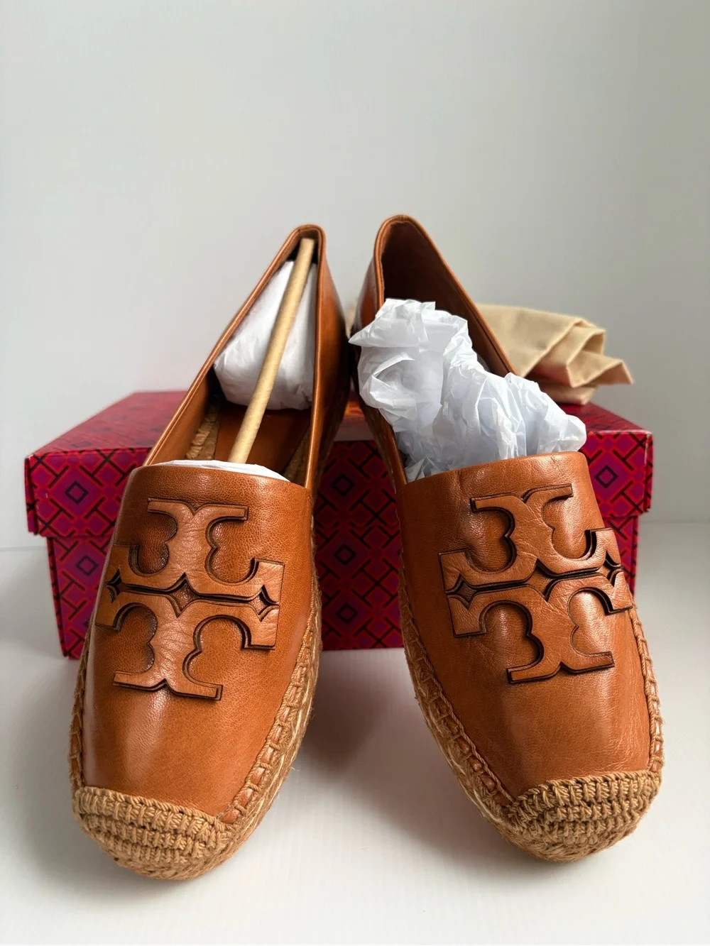 Tory Burch Women's INES Platform Espadrilles Tan 8.5 NIB
